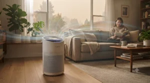Best placement for a portable air purifier to maximize clean air delivery during wildfire events.