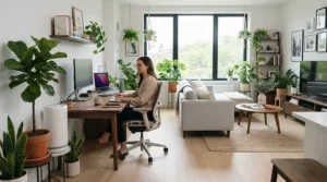 A quiet air purifier for home office allergies clearing cooking odors and pollutants from the air.
